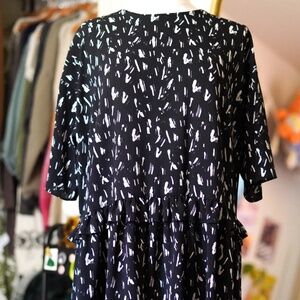 ASOS dress paint stroke with ruffle